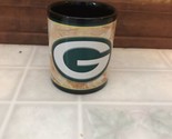  NFL Packers Black mug Big G Brown Football Drawing Background - $23.15