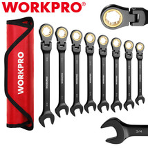 WORKPRO 8PC Ratcheting Combination Wrench Set Flex-Head Wrench Set SAE 5... - £68.73 GBP
