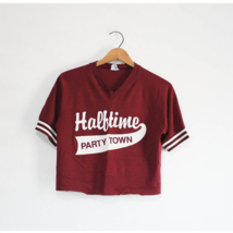 Vintage Halftime Party Town Crop Top T Shirt Medium - £17.72 GBP