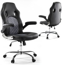 Gaming Chair: Pu Leather Ergonomic Racing Desk Chair With Flip-Up Armrest And - $96.95