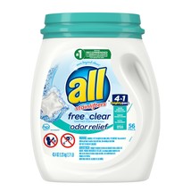 All Stainlifters Mighty Pacs Free Clear Odor Relief Laundry Detergent (56 Count) - £23.81 GBP