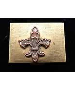 Vtg Copper or Brass Fleur De Lis Snuff Box Pill Trinket Collectible Nice - $372.45 MXN