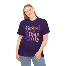 retro good vibes only  t shirt men and women groovy  Unisex Heavy Cotton Tee - £11.86 GBP+