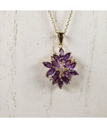 18k Gold Over Sterling Silver Genuine Gemstone &amp; Diamond 18” Necklace - $90.74 CAD