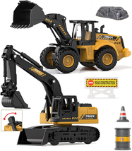 Construction Toys Excavator for Kids, Geyiie Construction Vehicle Set Bulldozer  - £29.75 GBP