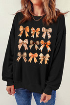 Bow Graphic Round Neck Long Sleeve Sweatshirt - £28.95 GBP