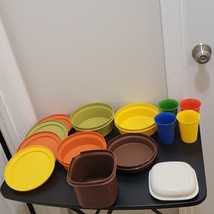 Vintage Lot of Random Tupperware Cups Bowls Lids Storage Container Mickey Cup - £41.51 GBP