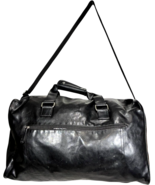 Calvin Klein Black PVC Faux Leather Duffle Bag 20 x 12 x 8 inches in EUC - €23,72 EUR