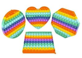 4 pack -8" Rainbow Shaped Bubble Popper Pop Toys poppers toys kids cake ... - $47.79