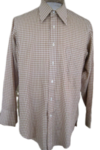 EXCELLO Men Vintage 1970s Dress shirt long sleeve sz L 16.5/33-34 hounds... - $34.64