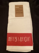 Soho Living Christmas Set Of 2 Kitchen Towels Merry &amp; Bright - £8.32 GBP