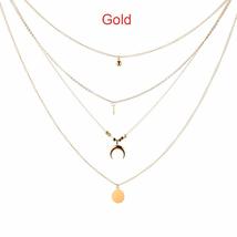 Fashion Bohemian Golden Gifts Beach Jewelry Crescent Moon Pendant Choker Multila - £7.13 GBP