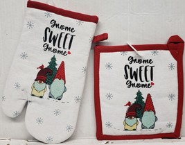 Fabric Tapestry Set of 2: Pot Holder &amp; Oven Mitt, CHRISTMAS,HOME SWEET G... - £8.71 GBP