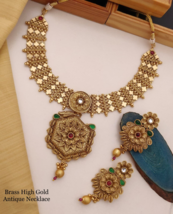 Bollywood Style Gold Plated Kundan Choker Necklace Earrings Indian Jewelry Set - £89.70 GBP