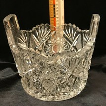 Antique ABP Cut Glass Ice Bucket Vase Sawtooth Starburst Deep Intricate Pattern  - £39.12 GBP