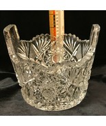 Antique ABP Cut Glass Ice Bucket Vase Sawtooth Starburst Deep Intricate Pattern  - $50.09