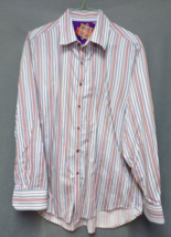 Robert Graham 2XL Gorgeous Cotton Stripe Long Sleeve Flip Cuffs Button Up Shirt - £27.40 GBP