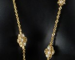 Charter Club Gold Plated Crystal &amp; Faux Pearl Cluster Collar Necklace 19... - $14.35