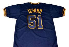 Ichiro Suzuki #51 Orix Blue Wave New Men Baseball Jersey Navy Blue Any Size image 5