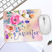 Coworker Gift, Personalized Mouse Pad, Office Gifts, Desk Accessories, Floral Mo - £11.06 GBP