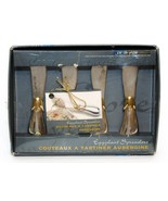  Set of 4 Eggplant Spreaders Silver-plate and Gold Tone Knives Joie de V... - $19.77