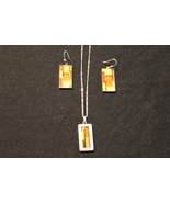 BALTIC MOSAIC BUTTERSCOTCH HONEY AMBER STERLING PENDANT EARRINGS NECKLACE - £213.61 GBP