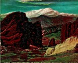 Night View Gateway Garden of the Gods Pike&#39;s Peak Colorado CO 1916 Postcard - $4.42