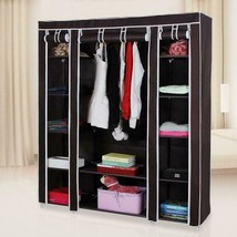 5 Tier Heavy Duty Portable Closet Wardrobe Clothes Rack Storage Organizer Shelf - £43.27 GBP