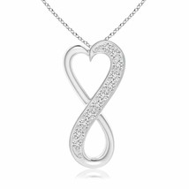 Pave-Set Diamond Infinity Heart Pendant in Silver - £213.60 GBP
