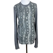 Magaschoni Sweater Womens Medium Gray Snake Silk Cashmere Lightweight Crewneck M - £39.53 GBP