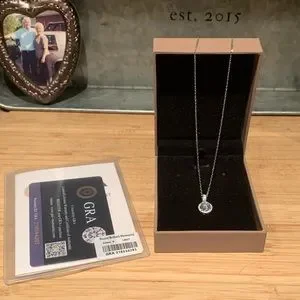 Over 1 cttw Moissanite halo Necklace - $175.00