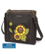 SUNFLOWER MERRY MESSENGER BAG PURSE RFID DARK BROWN - $60.00