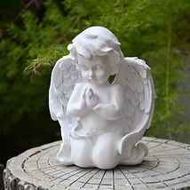 Cherub Garden Statue Praying Angel Wings Sculpture Cemetery Grave Memori... - $17.35