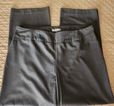 Roz &amp; Ali Dress Pants Slacks 14 Grey Pull on Stretch Flat Front Straight... - £14.21 GBP