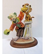 Vintage Signed Pucci Bowing Clown with Hand in Lion Mouth Statue Figurin... - $54.69 CAD