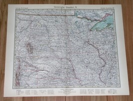 1932 Original Vintage Map Of Minnesota North South Dakota Nebraska Iowa - £15.76 GBP