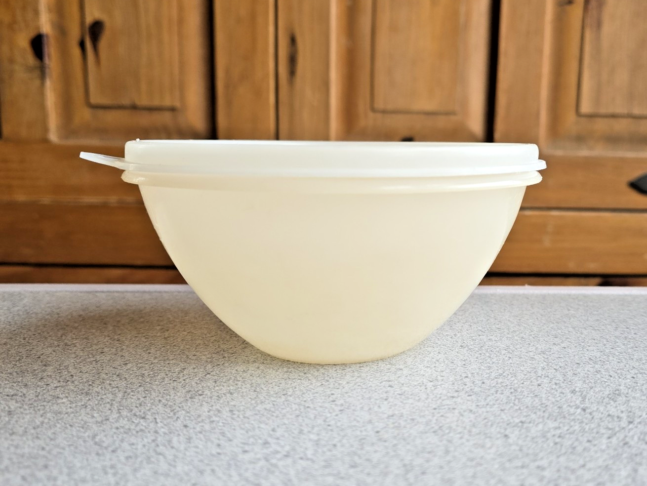 Vintage Tupperware White Wonderlier Bowl 233-9 Clear TupperSeal Lid 238-5 - $12.00