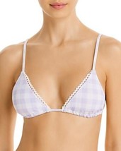 MSRP $49 Charlie Holiday Louey Gingham Triangle Bikini Top Purple Size Large - £17.02 GBP