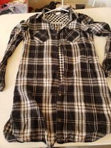 Merona Women Long Sleeve Black Plaid Shirt Size S ^ - $10.00