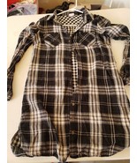 Merona Women Long Sleeve Black Plaid Shirt Size S ^ - $10.00