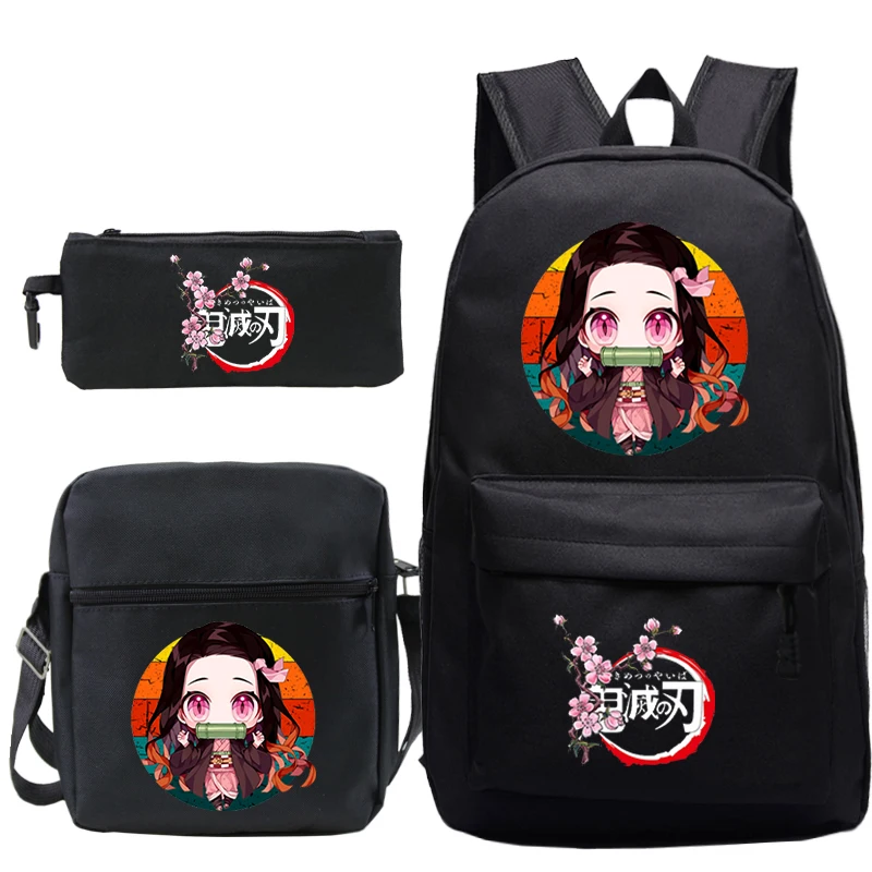 Demon Slayer Anime Cool School Backpacks Teenagers Travel Laptop Bag Kawaii Nezu - $108.48