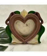 Vintage Garry Sharpe Design Ceramic Picture Frame Heart Calla Lily Floral - $33.65
