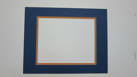 Picture Framing Mat Auburn Navy blue Orange 18x24 with custom opening 12x16 - £15.17 GBP