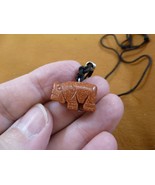(an-ele-22) Elephant orange Goldstone simple carving PENDANT necklace ge... - $152.05 MXN