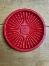 Tupperware Round Servalier RED LID ONLY 5&quot; Part #812-34 Replacement OBSO... - $15.73