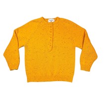 Carolina Bay Vintage Sweater Womens Medium Mustard Yellow Speckled Butto... - $44.99