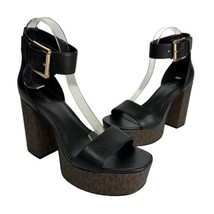 Michael Kors Women&#39;s Tara Signature Logo Platform Leather Sandals Size 9 - £44.41 GBP