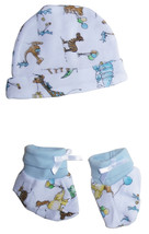 Bambini One Size Unisex Baby Cap and Bootie Set 100% Cotton Blue - $10.94