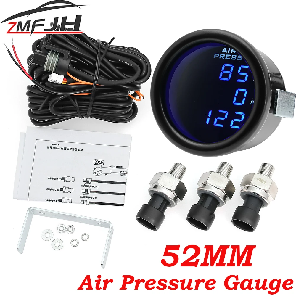 A Triple Dual Display Air Pressure Guage LED Digital Air Suspension Gauge - £19.81 GBP+