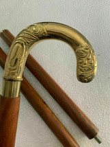 Vintage Designer Brass Handle Antique Style Victorian Cane Wooden Walkin... - £32.08 GBP